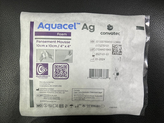ConvaTec Aquacel Ag Foam Non-Adhesive Dressing 10cm x 10cm (Ref No 420642)