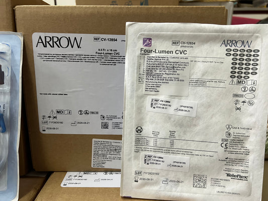Teleflex Arrow CV-12854 Four Lumen CVC Set 8.5Fr x 16cms