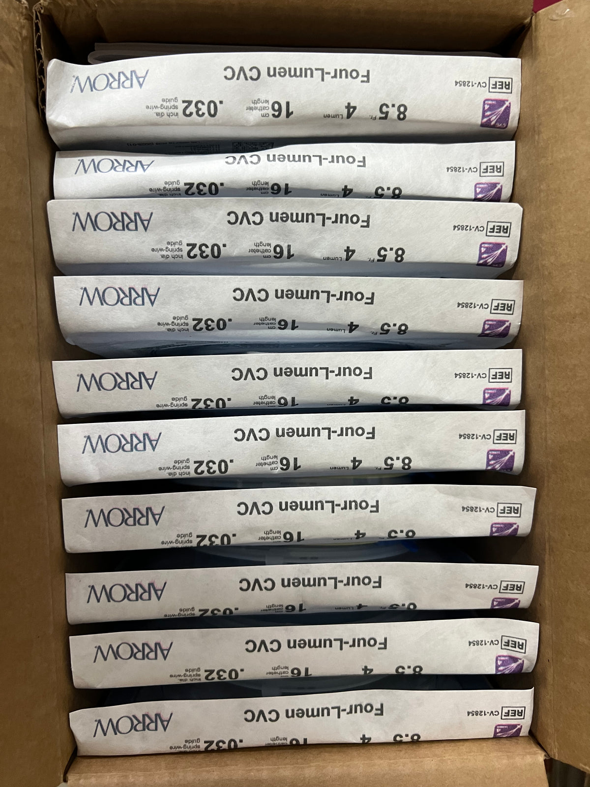 Teleflex Arrow CV-12854 Four Lumen CVC Set 8.5Fr x 16cms