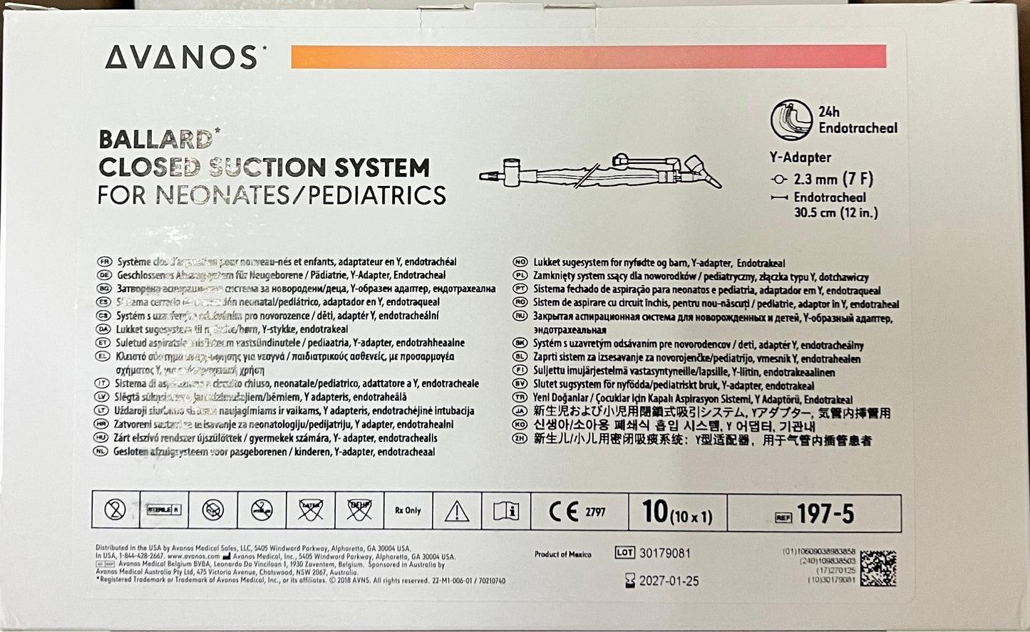 AVANOS Ballard Closed Suction System for Neonates/Pediatrics