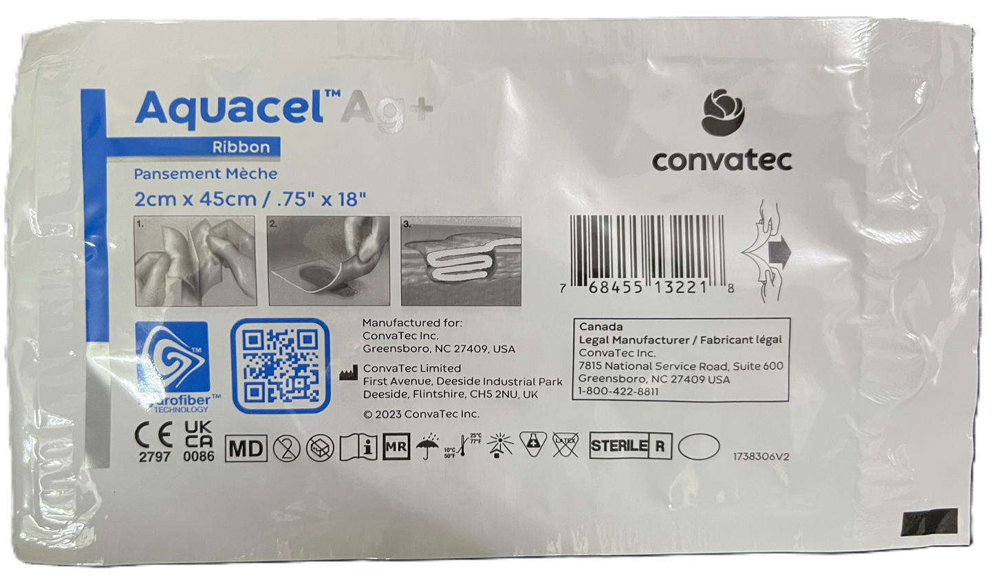 ConvaTec AQUACEL Ag+ Ribbon Dressing 2cm x 45cm (Ref No 413571)