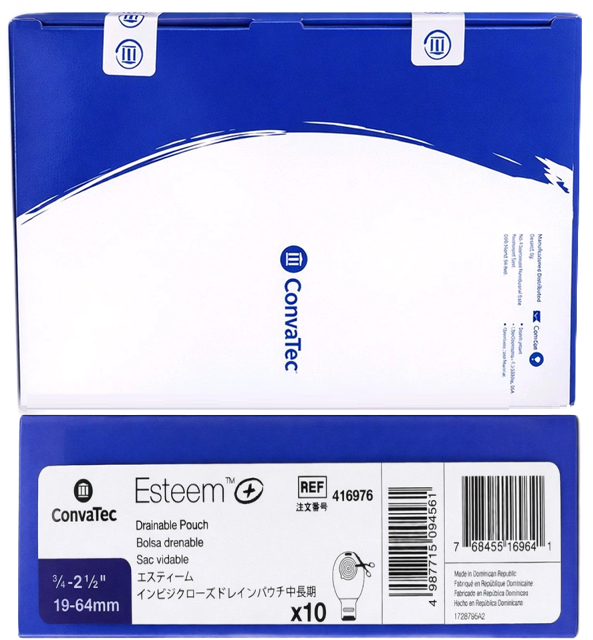 ConvaTec Esteem+ Drainable Ostomy Pouch – Extended Wear (Ref No# 416975 and 416976)