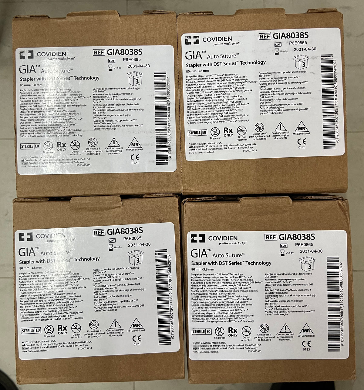 Covidien GIA Auto Suture Stapler with DST Series Technology, 80mm, 3.8mm - GIA8038S