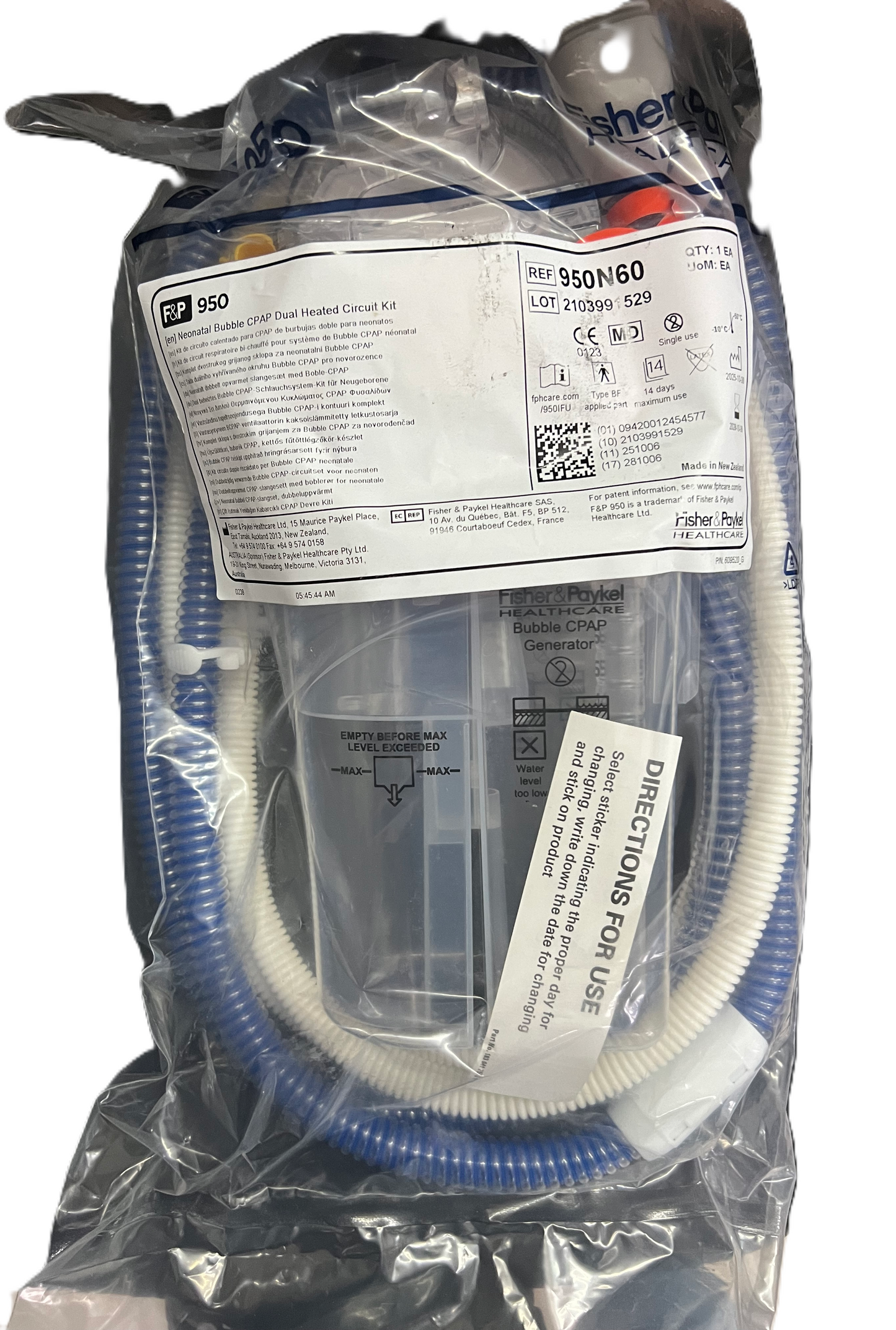 Fisher & Paykel Healthcare Neonatal Bubble CPAP Dual Heated Circuit – 950N60