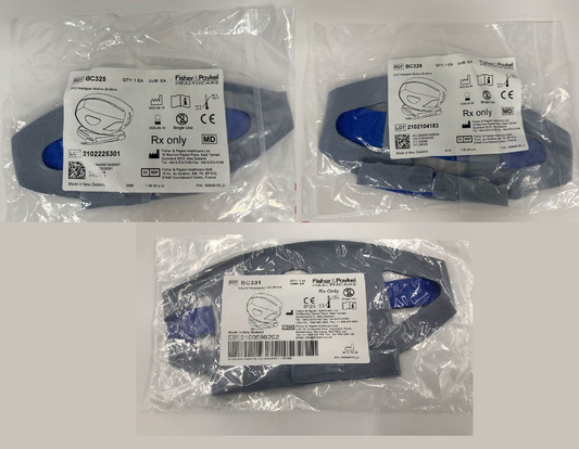 Fisher & Paykel Infant Headgear for FlexiTrunk Neonatal CPAP Interface — BC325 (29–36 cm), BC328 (35–40 cm), BC331 (40–45 cm)