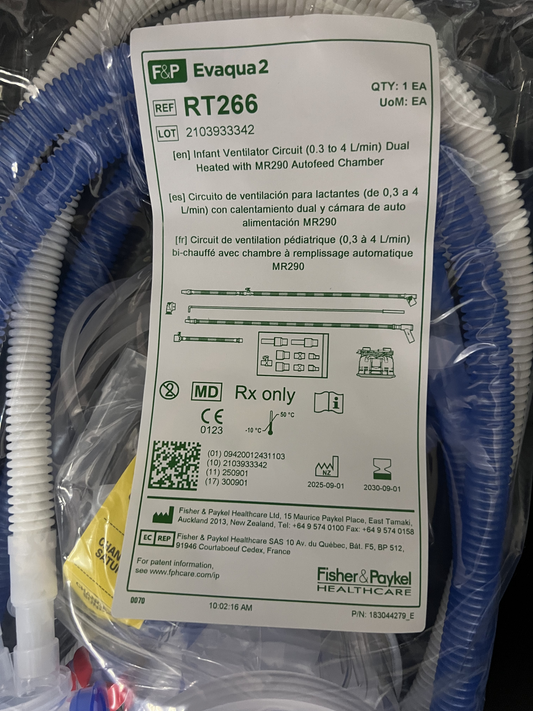 Fisher & Paykel Healthcare RT266 Evaqua 2 Dual Heated Infant Circuit with MR290 Autofeed Chamber