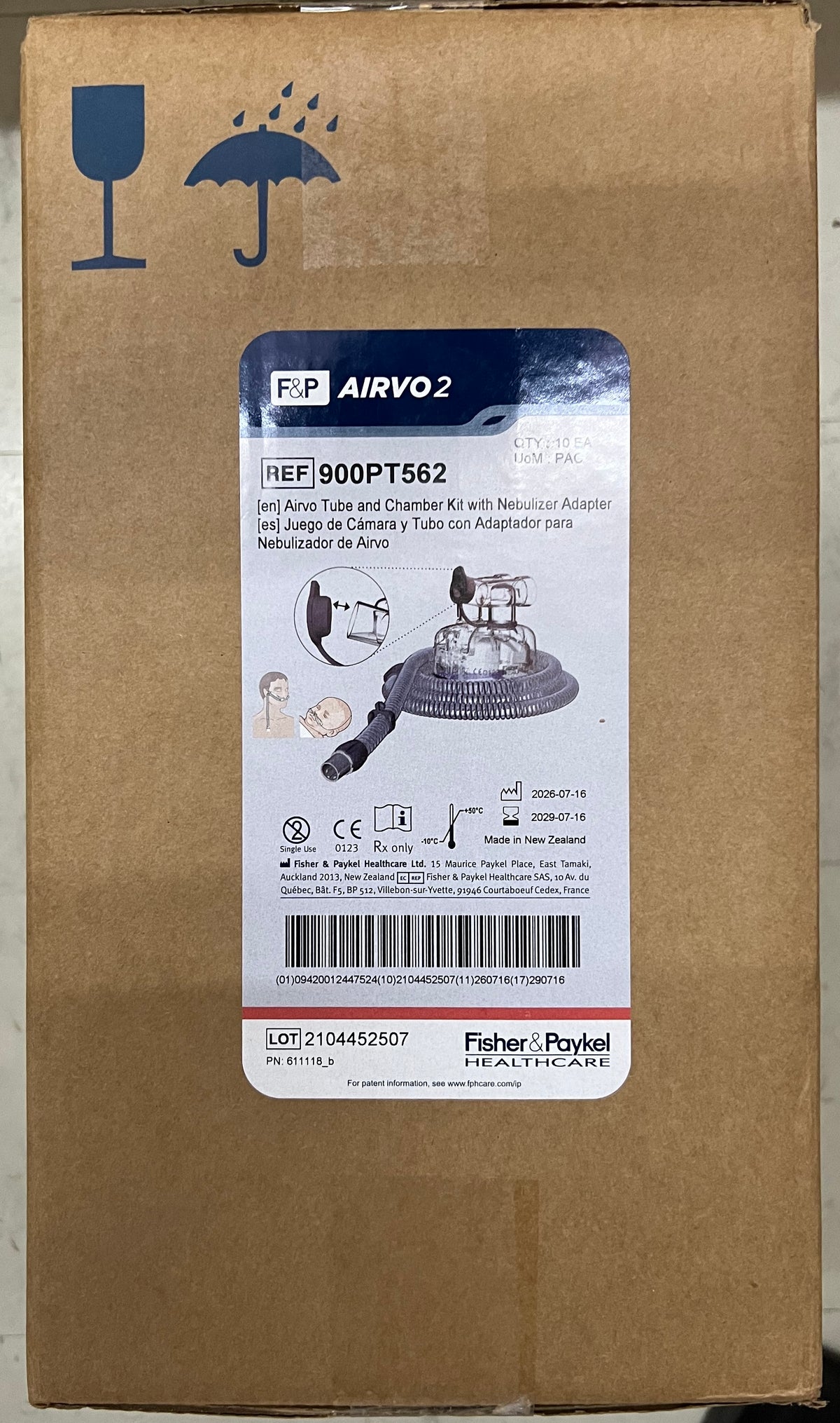 Fisher & Paykel Airvo Tube and Chamber Kit with Nebuliser Adapter (Ref No: 900PT562)