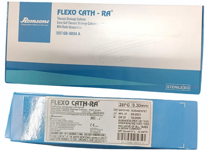 Romsons Flexo Cath Thoracic Drainage Catheter (Angled) 16Fg - 32Fg
