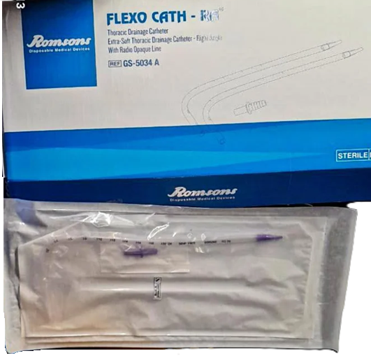 Romsons Flexo Cath Thoracic Drainage Catheter (Angled) 16Fg - 32Fg