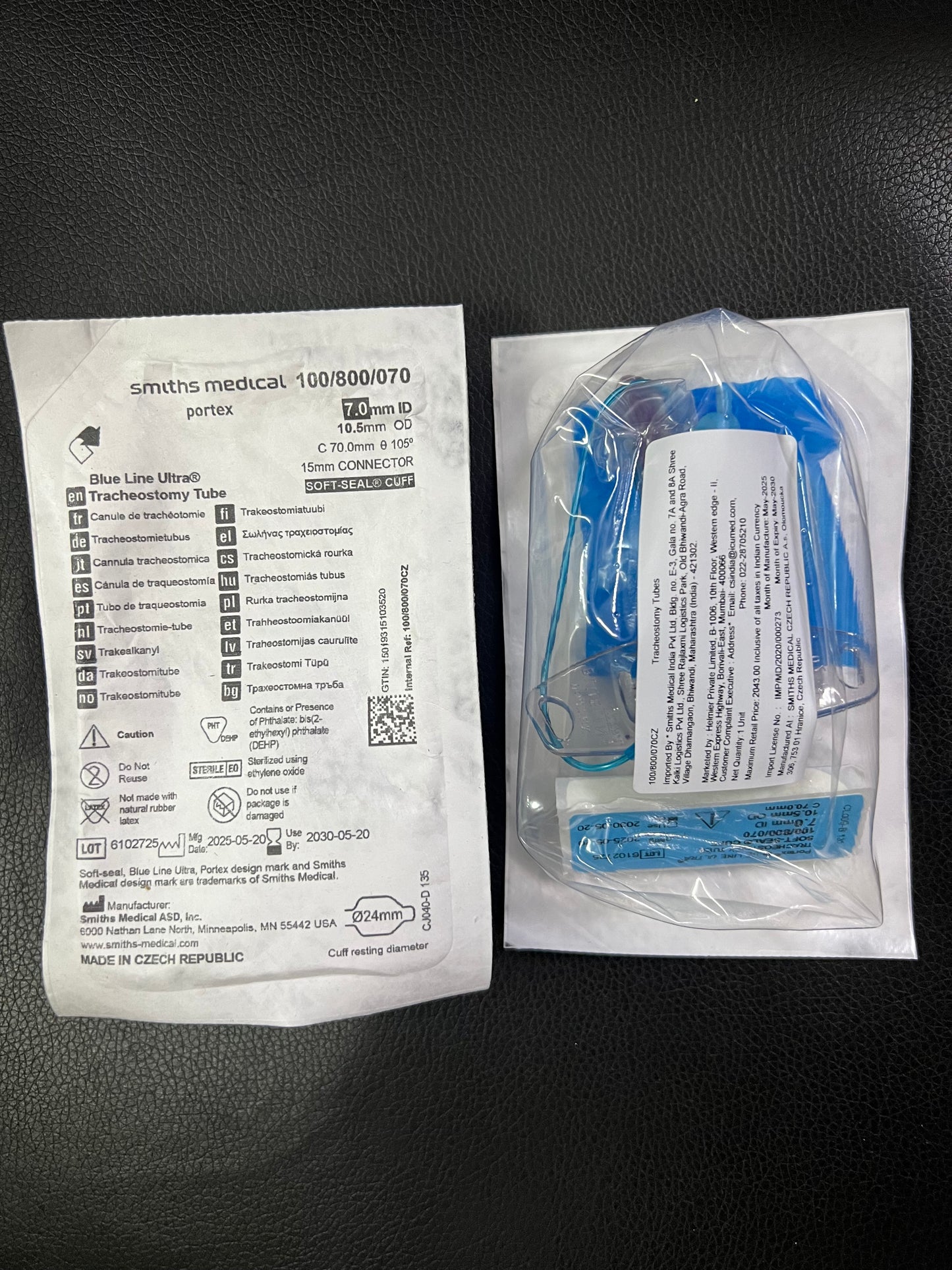 Smiths Medical Portex Blue Line Ultra Tracheostomy Tube Soft-Seal Cuff – 100/800/060–085