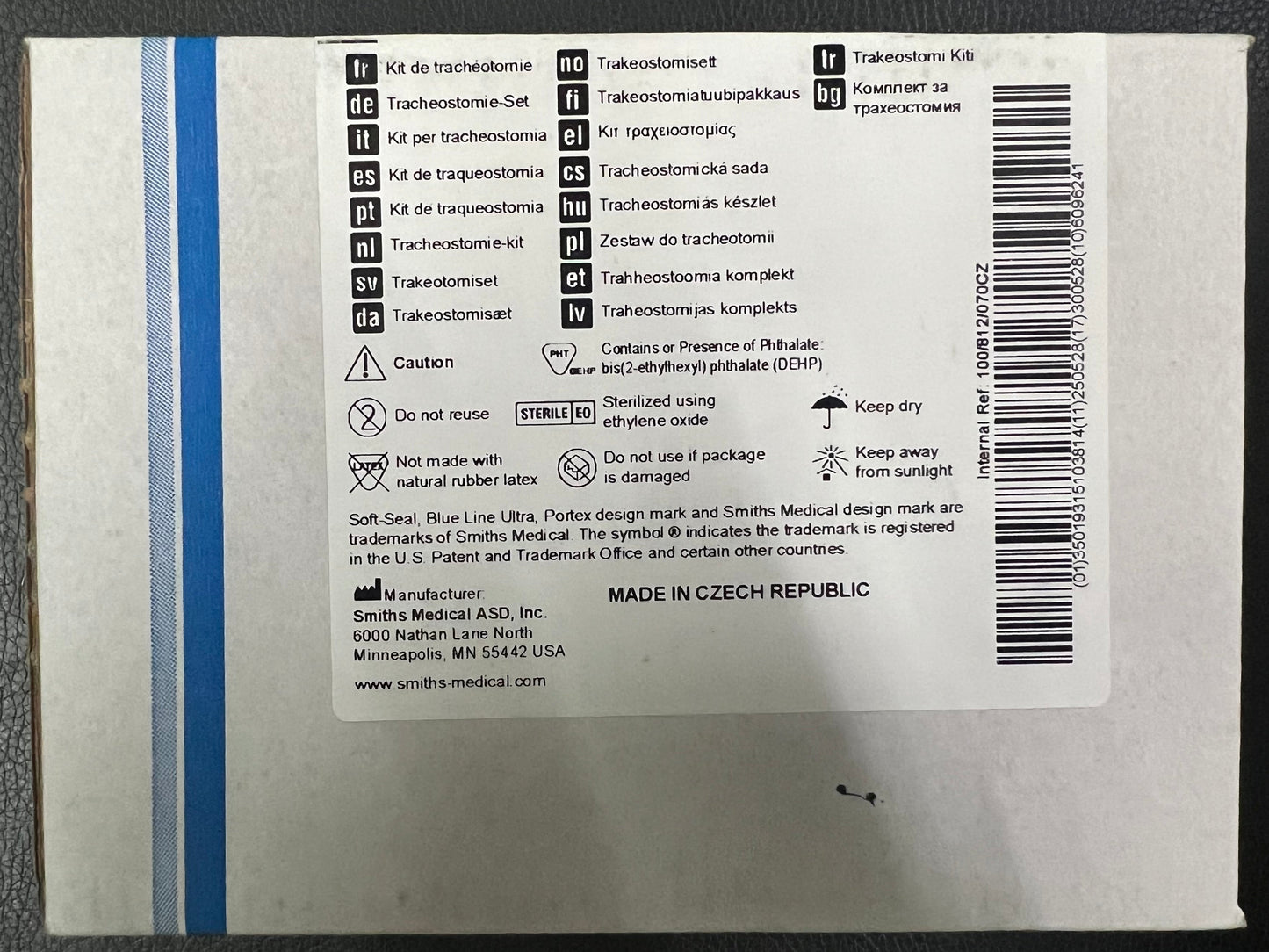 Portex Blue Line Ultra Tracheostomy Kit - Cuffed & Fenestrated