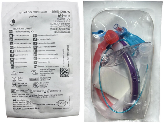 Portex Blue Line Ultra Tracheostomy Kit - Cuffed & Fenestrated