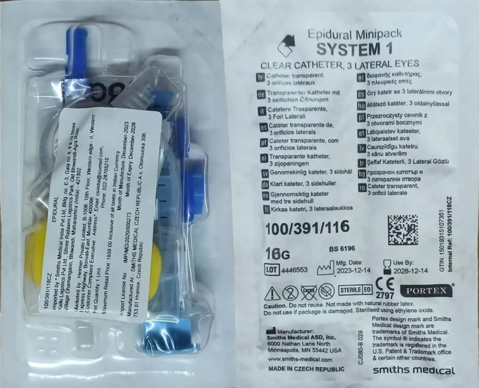 Portex® Epidural Minipack System 1 – 16G & 18G