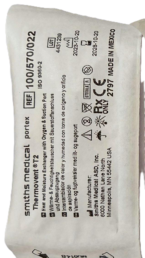 Portex® Thermovent® T2 Heat & Moisture Exchanger (HME)