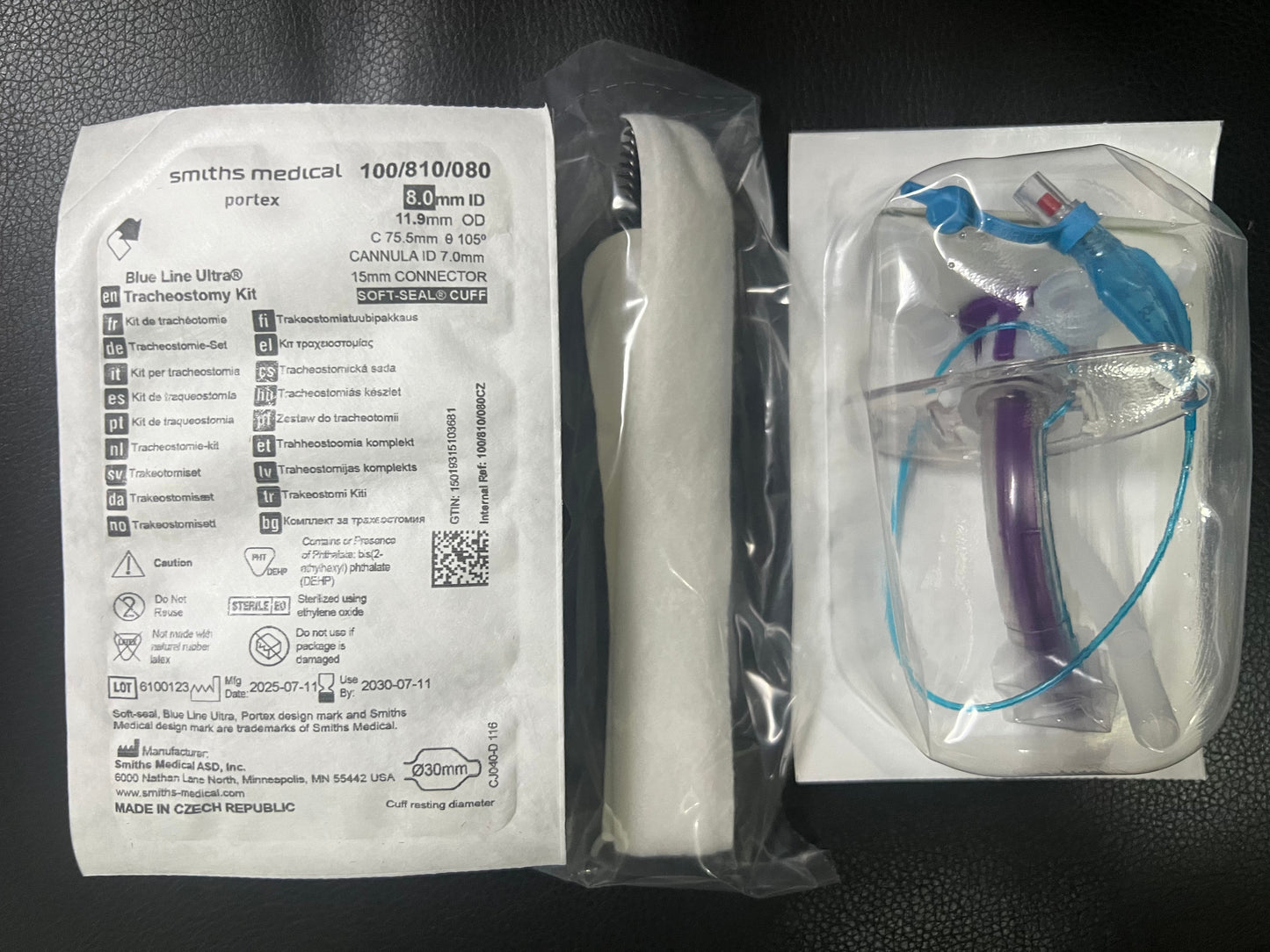 Portex Blue Line Ultra Cuffed Tracheostomy Tube — 100/810/060 - 100/810/090