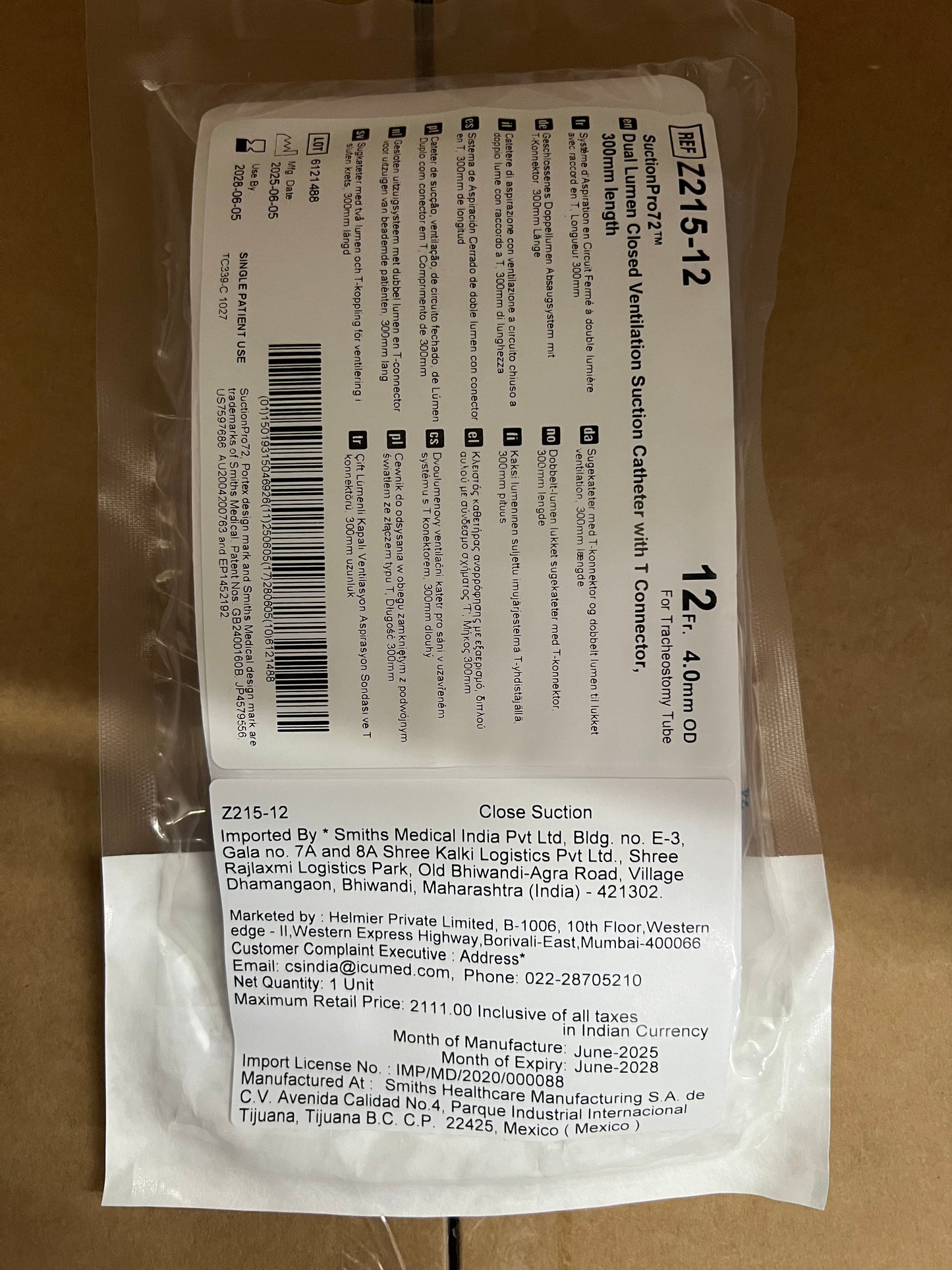 Portex Suction Pro 72 Closed Suction System