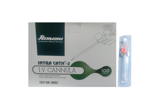 Romsons IntraCath 2 IV Cannula with Injection Port & Leur Lock