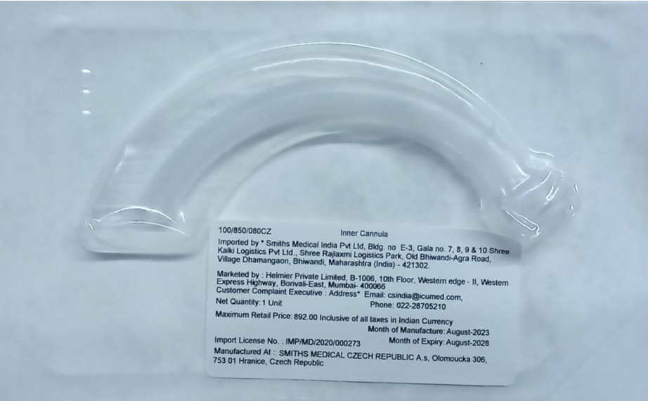Smiths Medical Portex Blue Line Ultra Plain Replacement Inner Cannula 100/850/060-100/850/090