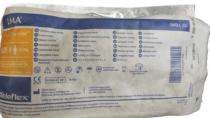 Teleflex LMA Supreme - Single Use Second Generation Supraglottic Airway Device