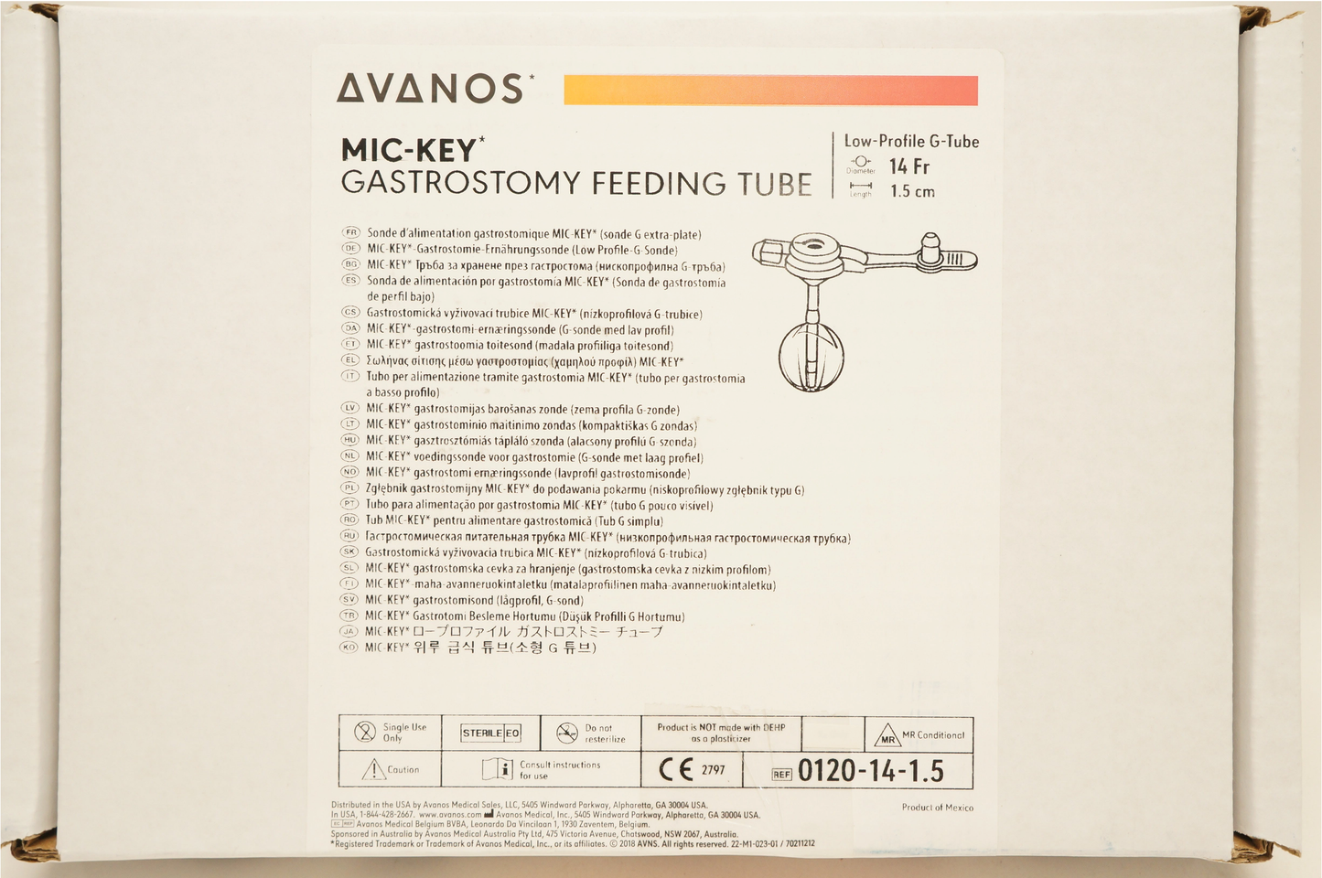 AVANOS MIC-KEY GASTROSTOMY FEEDING TUBE KIT